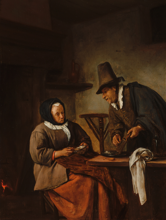 An Old Couple Making Caudle Jan Steen Artwork On Useum