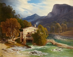 A Southern Valley with a Water Mill by Wilhelm Schirmer