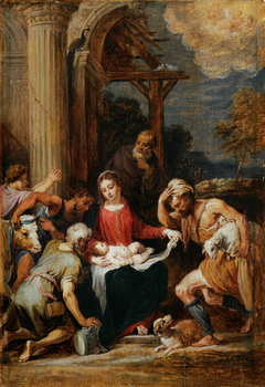Adoration of the shepherds, after Andrea Schiavone