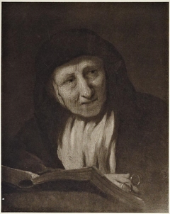 An Old Woman with a Book and Spectacles