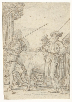 Baljuw laat de koe wegvoeren by Willem Pietersz. Buytewech