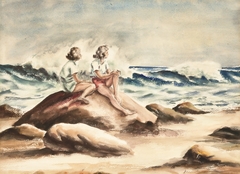 Beach Scene by Wilford H Huntington