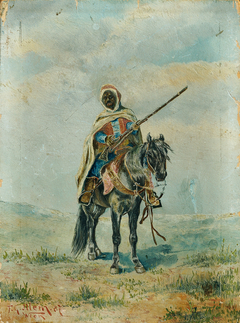 Bedouin on horseback by Franz Josef Georg Illem
