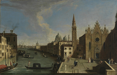 Blick auf den Canale Grande, von der Chiesa della Caritià bis zum Bacino di S.Marco by Canaletto