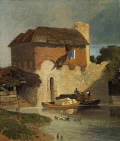 Buildings on a River by John Sell Cotman