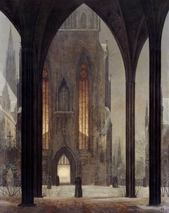 Cathedral in Winter by Ernst Ferdinand Oehme