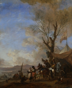 Cavalrymen halted at a Sutler\ by Philips Wouwerman