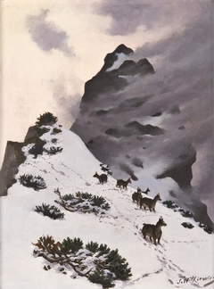 Chamois in the mountains by Stanisław Ignacy Witkiewicz