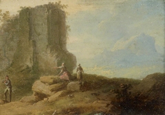 Classical Landscape, with Figures and Ruins by Franz de Paula Ferg