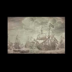 De 'Eendracht' en andere schepen onder zeil of ten anker