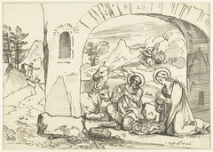 De geboorte van Christus by Annibale Carracci