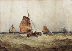 Dutch Boats in the North Sea by Frederick James Aldridge