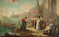 Embarque de una familia en una tartana by Zacarías González Velázquez