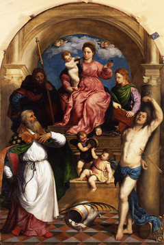 Enthroned Madonna with Child and Saints by Paris Bordone