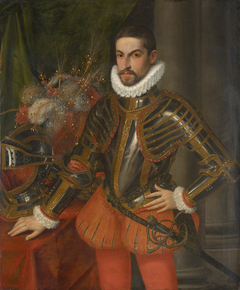 Erzherzog Maximilian III. (1558-1618) im Harnisch, Kniestück by Martino Rota