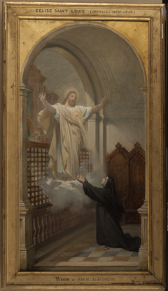 Esquisse pour l'église Saint-Louis-en-l'Ile : Vision de sainte Marie Alacocque by Jules Dauban