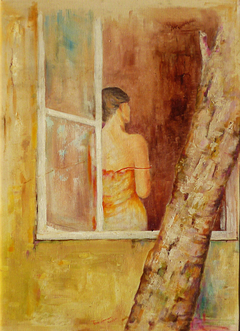 female figure on the window by Τέτη Γιαννάκου