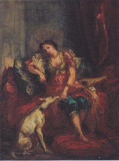 Femme d’Alger avec un lévrier by Eugène Delacroix