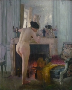 Femme qui se chauffe by Albert Dagnaux