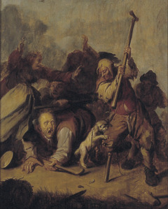 Fighting Beggars by Adriaen Pietersz. van de Venne