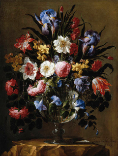 Flowers in a Glass Vase by Juan de Arellano