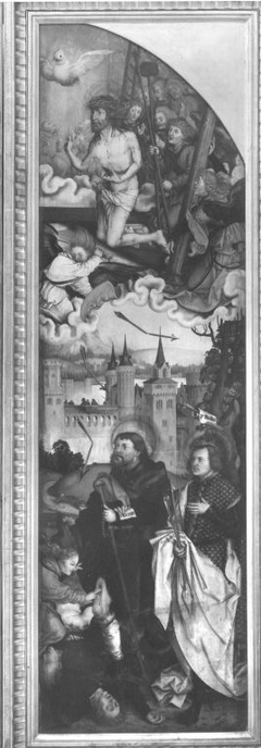 Flügel eines Pestaltares: Christus mit den hll. Sebastian und Rochus als Fürbitter by Martin Schaffner
