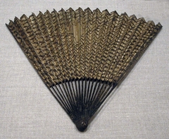 Folding Fan with Fishing Net Decoration by Anonymous