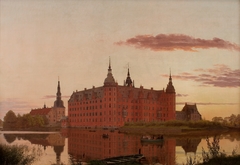 Frederiksborg Palace seen from Jægerbakken. Evening.