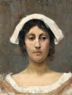 Girl in white bonnet