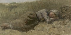 Girl sleeping in the dunes by Adolph Artz