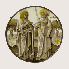 Heraldic Roundel with Saints John the Evangelist and Christina by Anonymous