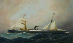 Het passagiersschip ss. Schiedam van de Nederlandsch-Amerikaansche Stoomvaart Maatschappij