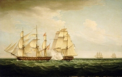 HMS Pearl and the Santa Monica, 14 September 1779 by Thomas Whitcombe