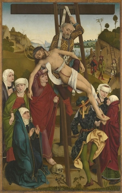 Hofer Altar: Kreuzabnahme Christi (Rückseite: Geburt Christi) by Hans Pleydenwurff
