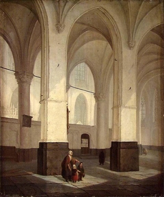 Interior of a Gothic Church by Bernardus van de Laar