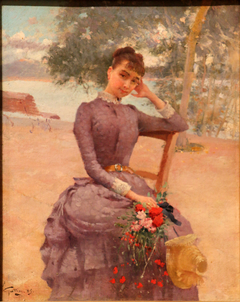 Jeune Fille assise au Mourillon by Octave Gallian