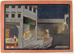 King Dasaratha Approaches the Sulking Kaikeyi's Chamber by Nainsukh