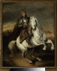 Knight on a grey horse by Piotr Michałowski