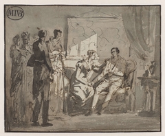 Koningin Wilhelmina bezoekt de gewonde Prins van Oranje, na de slag bij Waterloo, in Brussel