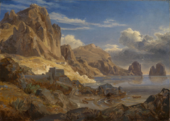 Küste bei Capri mit Blick auf die Faraglioni
