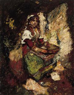 La marchande d'olives by Adolphe Joseph Thomas Monticelli