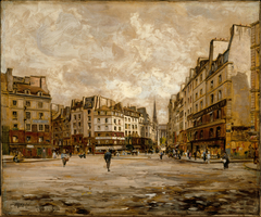 La Place Maubert, en 1888 by Emmanuel Lansyer