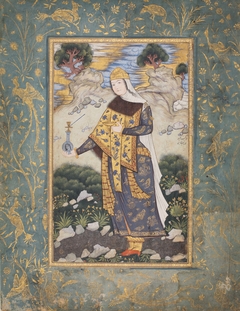 Lady Proffering a Hookah by Muhammad Qasim Tabrizi