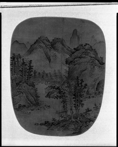 Landscape Painting in the Shape of a Fan by Sheng Mao