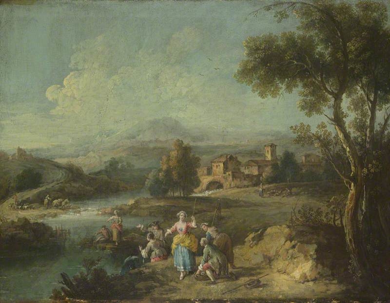 Landscape with a Group of Figures Fishing