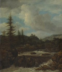 Landscape with a Waterfall near a Castle