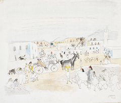 Landscape with Carriage and Figures, Tunis by Jules Pascin