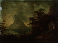 Landscape with lake and mountains by Anonymous