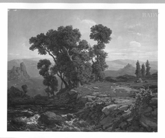 landscape with mountains by Johann Wilhelm Schirmer