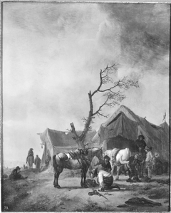 Landscape with tents and a blacksmith
